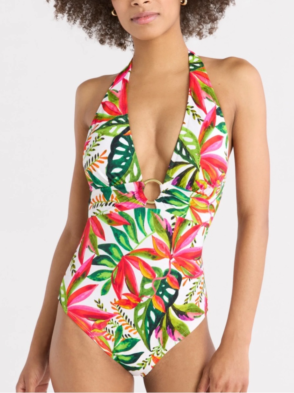 SOFIA by Sofia Vergara One Piece Rio Style Tropical Print Swimsuit NWT Small 4/6